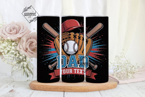 Baseball Dad 20oz Tumbler Wrap Sublimation sassyprint 