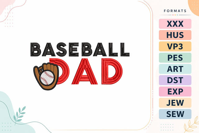Baseball Dad Embroidery Design - Sports Embroidery/Applique DESIGNS sg embroidery 