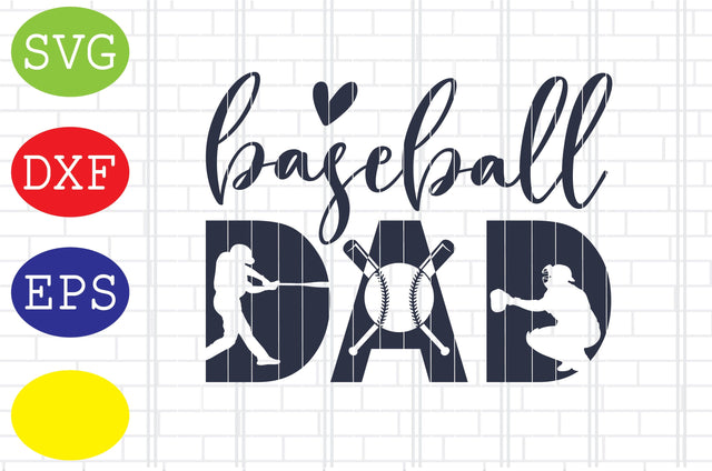 Baseball Dad SVG, Softball File, Softball Silhouette, Baseball Cut File, Sport Svg, Jpg, Eps, Dxf Files SVG DigitalSvgFiles 