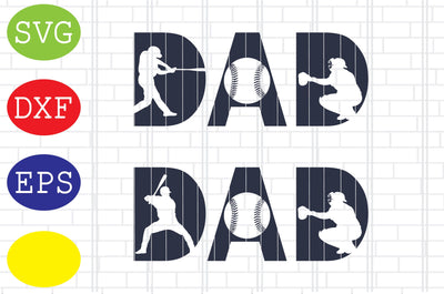Baseball Dad SVG, Softball Silhouette, Softball File, Baseball Cut File, Sport Svg, Jpg, Eps, Dxf File SVG DigitalSvgFiles 