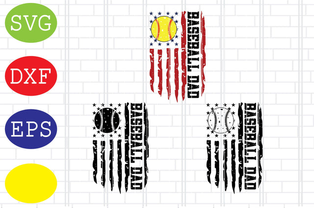 Baseball Dad US Flag Svg, Softball Silhouette, Softball File, Baseball Cut File, Sport Svg, Jpg, Eps, Dxf Files SVG DigitalSvgFiles 