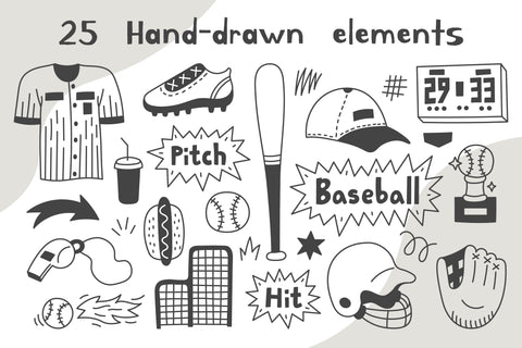 Baseball Doodles PNG Clipart Sublimation Rin Green 