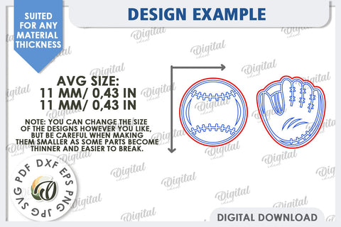 Baseball Earrings Laser Cut. Sports Stud Earrings SVG SVG Evgenyia Guschina 