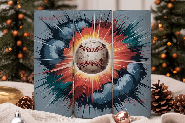 Baseball Explosion 20oz Tumbler Wrap Sublimation DesignSVG 