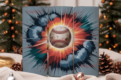 Baseball Explosion 20oz Tumbler Wrap Sublimation DesignSVG 