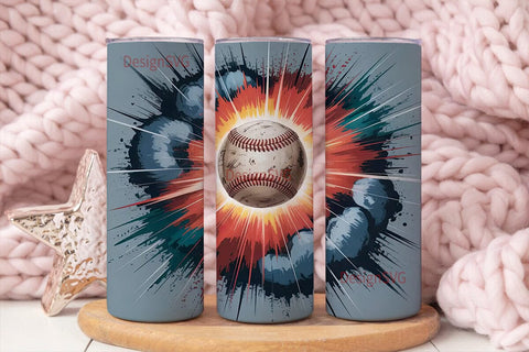 Baseball Explosion 20oz Tumbler Wrap Sublimation DesignSVG 