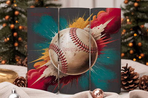 Baseball Explosion 20oz Tumbler Wrap Sublimation DesignSVG 