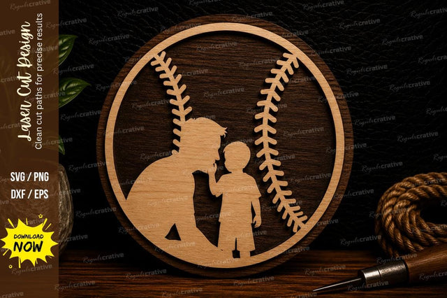 Baseball Family Silhouette Laser Cut Svg Design SVG Regulrcrative 