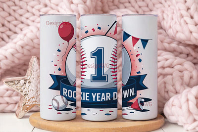 Baseball First Birthday 20oz Tumbler Sublimation DesignSVG 