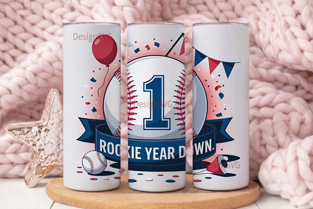 Baseball First Birthday 20oz Tumbler Sublimation DesignSVG 