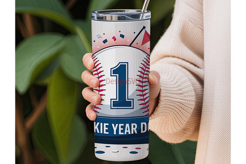 Baseball First Birthday 20oz Tumbler Sublimation DesignSVG 