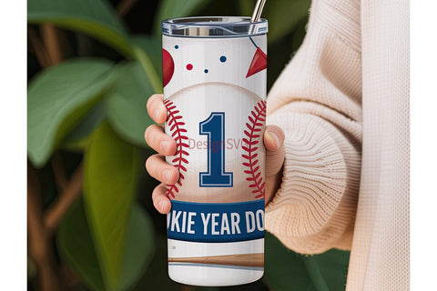 Baseball First Birthday 20oz Tumbler Sublimation DesignSVG 