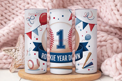 Baseball First Birthday 20oz Tumbler Sublimation DesignSVG 