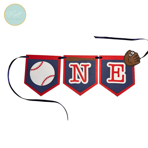 Baseball First Birthday Highchair Banner SVG Sharia Morton Designs 