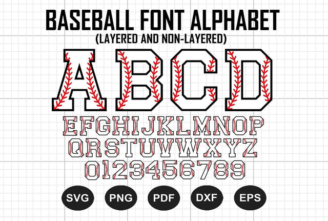 Baseball Font Svg, Baseball Mom Svg, Baseball Letters Svg, Baseball Svg Bundle, Softball Svg SVG Litke Designs 