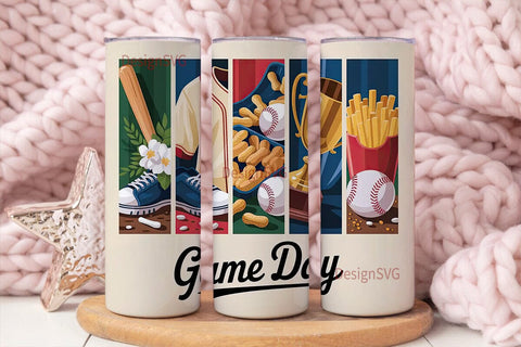 Baseball Game Day 20oz Tumbler Wrap Sublimation DesignSVG 