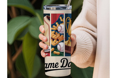 Baseball Game Day 20oz Tumbler Wrap Sublimation DesignSVG 