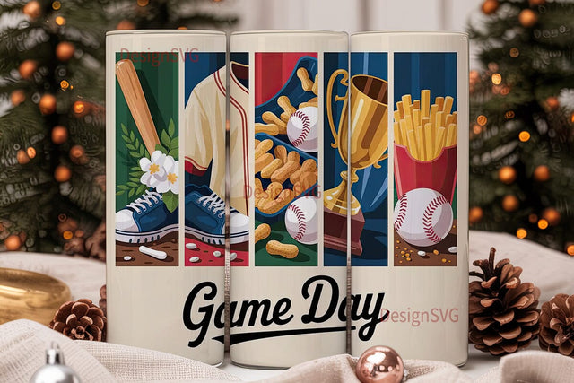 Baseball Game Day 20oz Tumbler Wrap Sublimation DesignSVG 