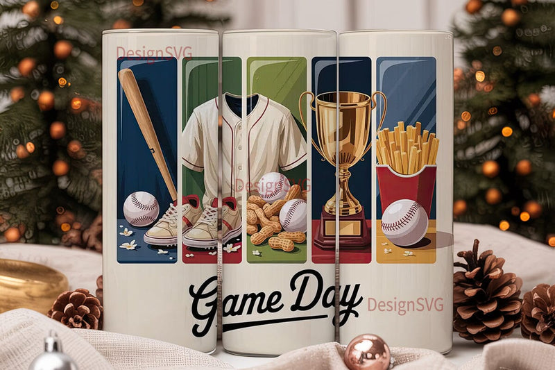 Baseball Game Day 20oz Tumbler Wrap Sublimation DesignSVG 