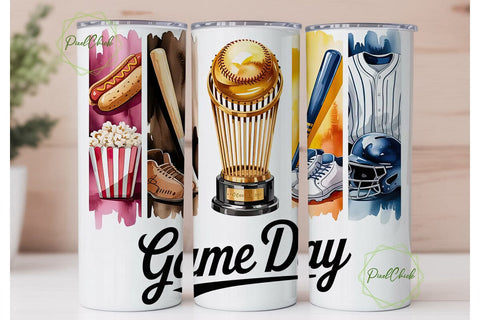 Baseball Game Day 20oz Tumbler Wrap Sublimation PixelChick 