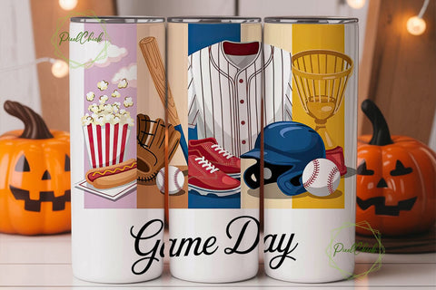 Baseball Game Day 20oz Tumbler Wrap Sublimation PixelChick 