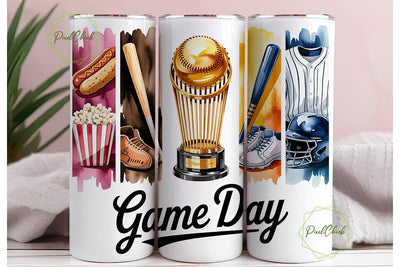 Baseball Game Day 20oz Tumbler Wrap Sublimation PixelChick 