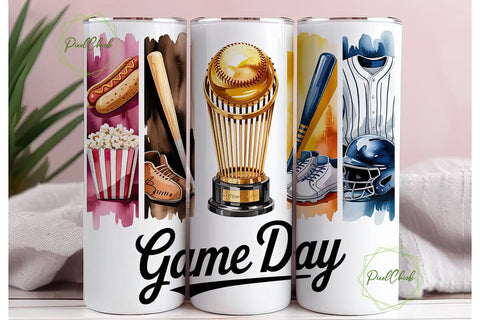 Baseball Game Day 20oz Tumbler Wrap Sublimation PixelChick 