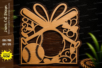 Baseball Gift Frame Laser Cut Svg Design SVG Regulrcrative 