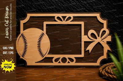 Baseball Gift Frame Laser Cut Svg Design SVG Regulrcrative 