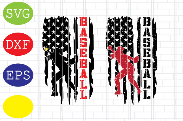 Baseball Girl American Flag Svg, Softball Silhouette, Softball File, Baseball Cut File, Sport Svg, Jpg, Eps, Dxf Files SVG DigitalSvgFiles 
