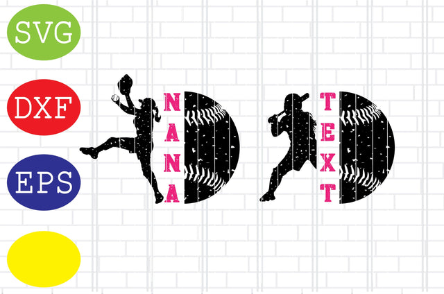 Baseball Girl Custom Text Svg, Softball Silhouette, Softball File, Baseball Cut File, Sport Svg, Jpg, Eps, Dxf Files SVG DigitalSvgFiles 