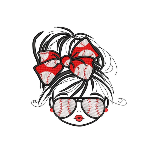 Baseball Girl Machine Embroidery Design, 3 sizes, Instant Download Embroidery/Applique DESIGNS Nino Nadaraia 