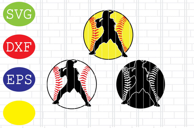 Baseball Girl Player Svg, Softball Silhouette, Softball File, Baseball Cut File, Sport Svg, Jpg, Eps, Dxf Files SVG DigitalSvgFiles 