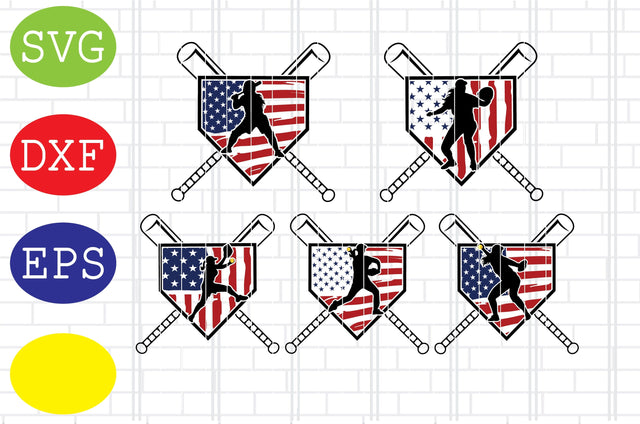 Baseball Girl US Flag Svg, Softball Silhouette, Softball File, Baseball Cut File, Sport Svg, Jpg, Eps, Dxf Files SVG DigitalSvgFiles 