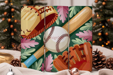 Baseball Glove & Bat 20oz Tumbler Sublimation DesignSVG 
