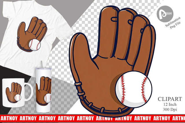 Baseball Glove Clipart Sublimation artnoy 