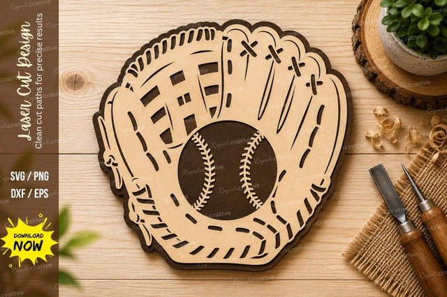 Baseball Glove Laser Cut SVG Design SVG Regulrcrative 