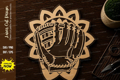 Baseball Glove Mandala Laser Cut SVG File SVG Regulrcrative 