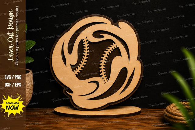 Baseball Glove Monogram Laser Cut Svg Design SVG Regulrcrative 
