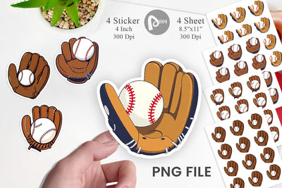 Baseball Glove Sticker Sublimation artnoy 