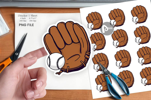 Baseball Glove Sticker Sublimation artnoy 