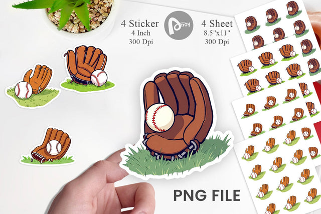 Baseball Glove Sticker Sublimation artnoy 