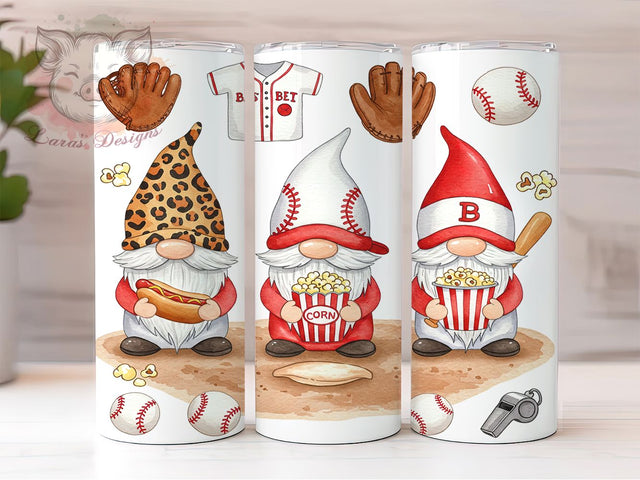 Baseball Gnome Sports Tumbler Wrap, Sports Gnome Wrap, 20oz Tumbler Sublimation, Baseball Fan Gift, Game Day Tumbler, Cute Gnome Baseball Design, Funny Sports Tumbler Sublimation Lara' s Designs 
