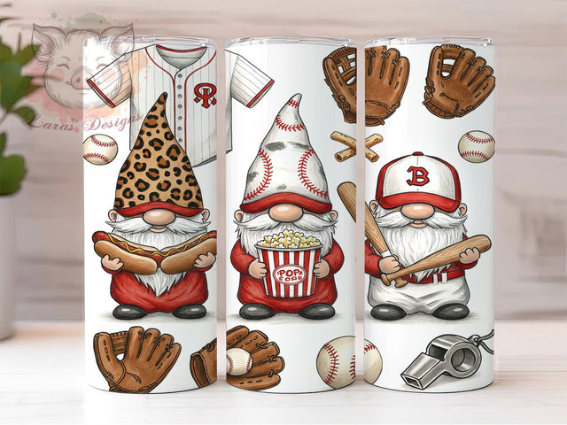 Baseball Gnome Sports Tumbler Wrap, Sports Gnome Wrap, 20oz Tumbler Sublimation, Baseball Fan Gift, Game Day Tumbler, Cute Gnome Baseball Design, Funny Sports Tumbler Sublimation Lara' s Designs 
