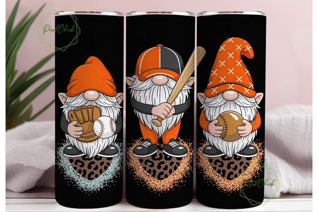 Baseball Gnomes 20oz Tumbler Wrap Sublimation PixelChick 