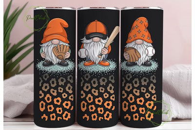 Baseball Gnomes 20oz Tumbler Wrap Sublimation PixelChick 