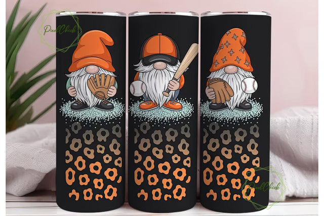 Baseball Gnomes 20oz Tumbler Wrap Sublimation PixelChick 