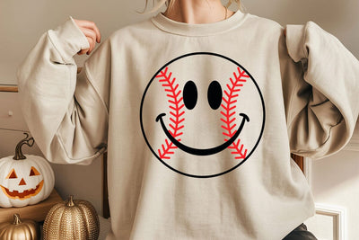 Baseball Happy Face SVG, PNG, Baseball, Baseball Fan, Baseball Face, Baseball Smile SVG DesignDestine 