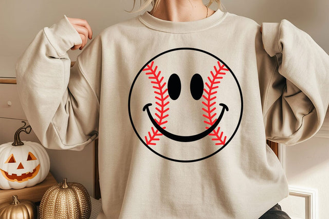 Baseball Happy Face SVG, PNG, Baseball, Baseball Fan, Baseball Face, Baseball Smile SVG DesignDestine 