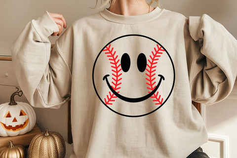 Baseball Happy Face SVG, PNG, Baseball, Baseball Fan, Baseball Face, Baseball Smile SVG DesignDestine 